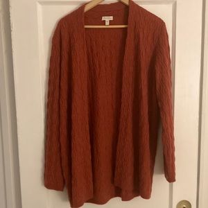 Garnet Hill cashmere cable knit cardigan